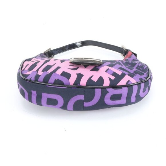 Fendi Leather Canvas Logo Shoulder Bag Purple Pink Black - Picture 6 of 9